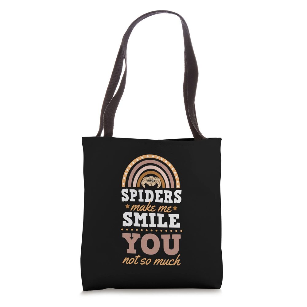 Spiders Make Me Smile You Not So Much Bohemian Rainbow Hay Tote Bag o_o
